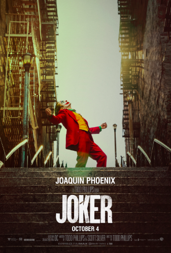 The Joker dances wildly in his promotional poster