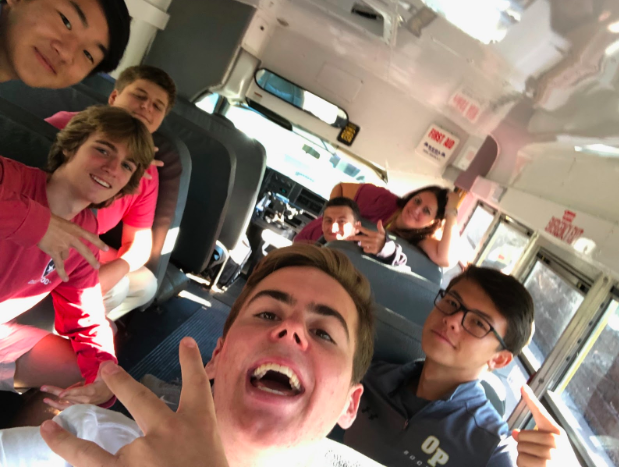  Chris Lowe, Steven Fudenna, Ted Babcock, James Kim, Nick Looney, Cole Noss, and Mrs. Gribbin getting ready to embark on their trip!
