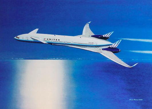 Featured here is Boeing’s Sonic Cruiser, a supersonic jet prototype of theirs developed in 2001 but never constructed.
